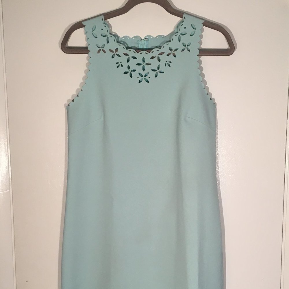 J Crew Factory Mint Scalloped Eyelet Dress
